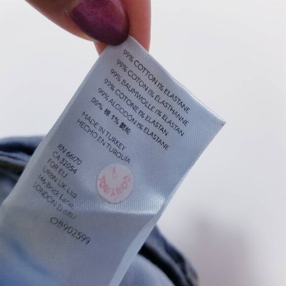 We the Free Jeans High Rise Relaxed Blue Denim Button-Fly Ripped - Picture 11 of 13